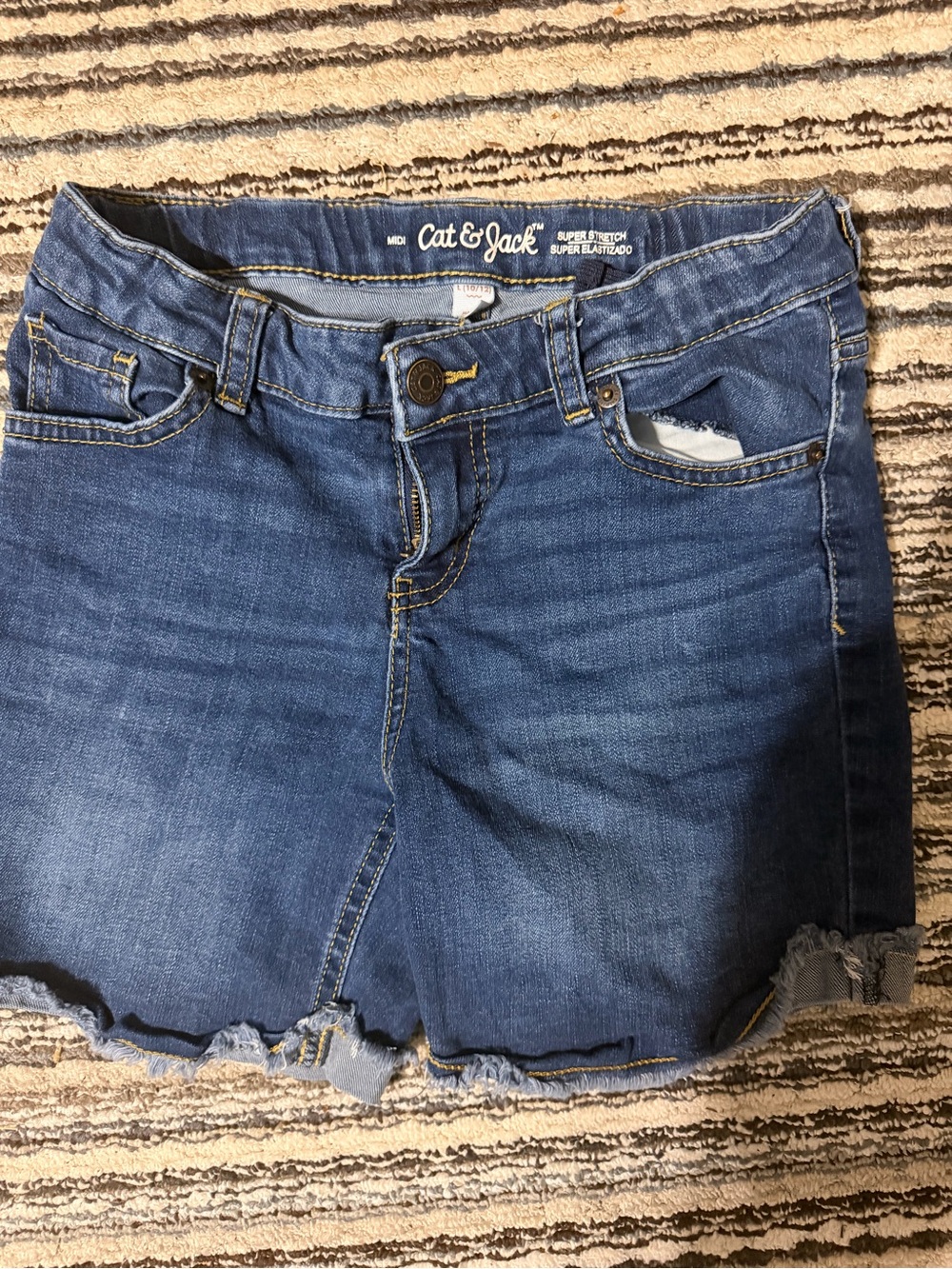 Cat & Jack Medium Blue Distressed Denim Cutoff Shorts